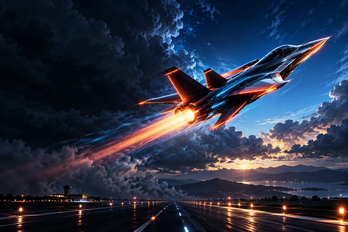 Original JetX-inspired artwork showing a sleek jet climbing through dark clouds toward a glowing sky